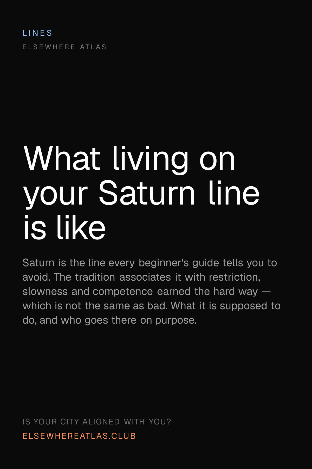What living on your Saturn line is like
