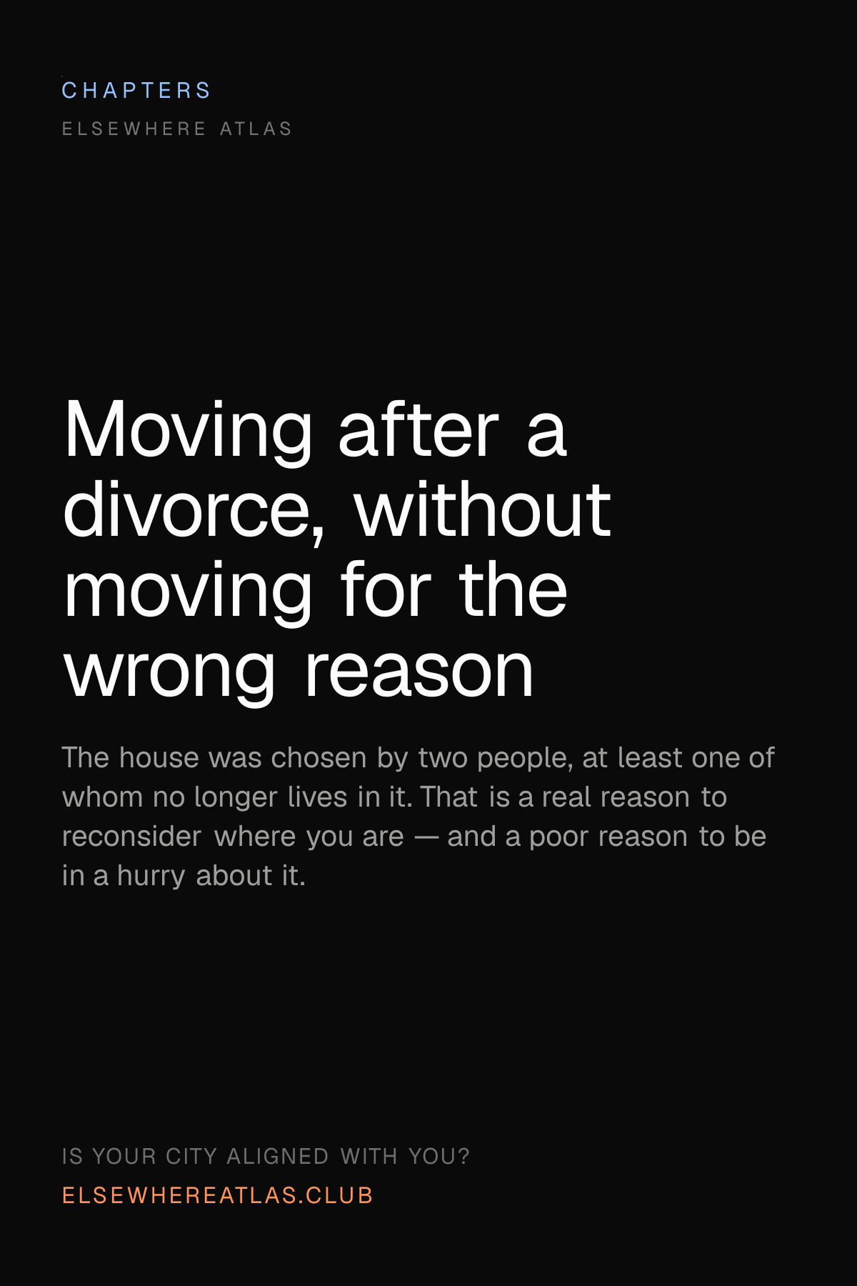 Moving after a divorce, without moving for the wrong reason