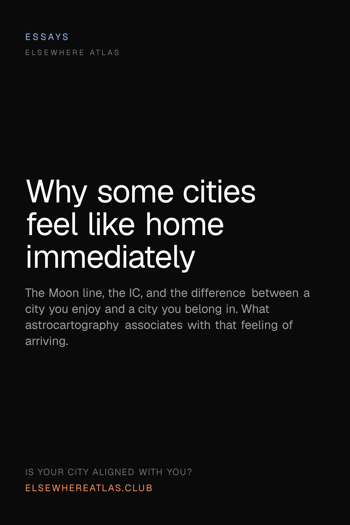 Why some cities feel like home immediately